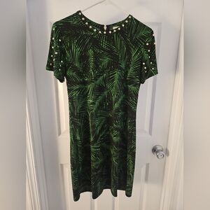 MICHAEL Michael Kors Green and Black Sequin Sheath Dress